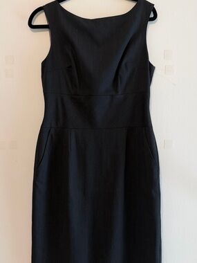 Banana Republic Black Sleeveless Midi Sheath Dress